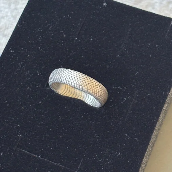 Brand New Sterling Silver 925 Snakeskin Wedding Band Ring Handcrafted Minimalist